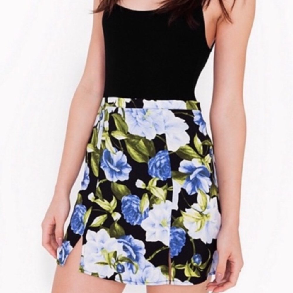 American Apparel Floral Crepe Mini Skirt Small